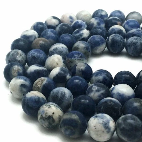 Perles Sodalite 10mm (Fil d'environ 42 perles)