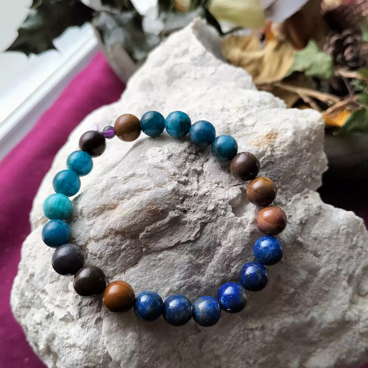 Bracelet 3 pierres 8mm